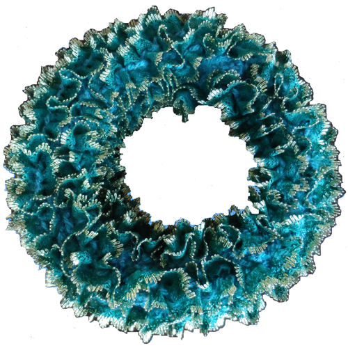 Knitted Eyelet Lace Christmas Wreath